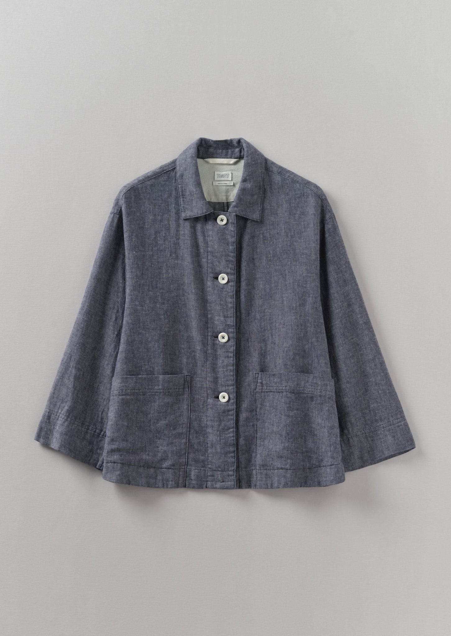 Cotton Linen Twill Shirt | Indigo Blue