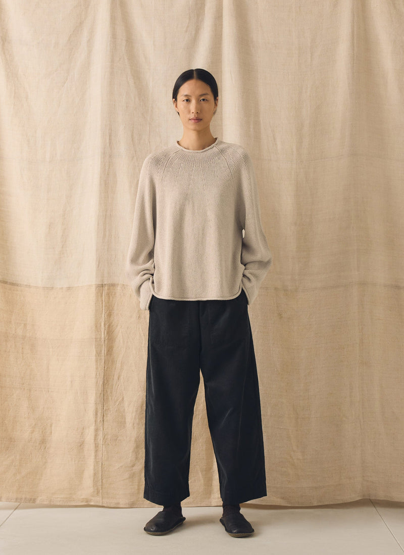 Organic Cotton Linen Easy Sweater | Parchment