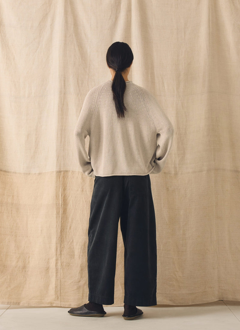 Organic Cotton Linen Easy Sweater | Parchment