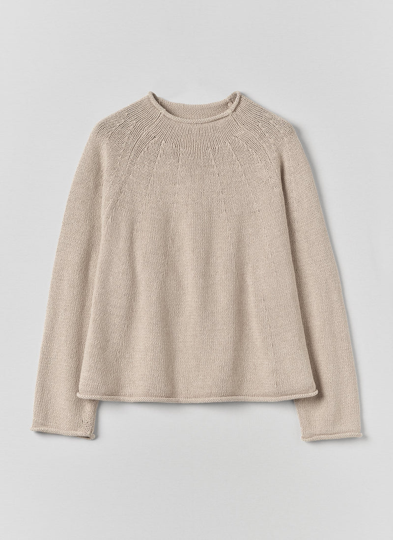 Organic Cotton Linen Easy Sweater | Parchment
