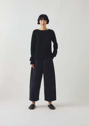Wool Cashmere Neat Sweater | Night Sky
