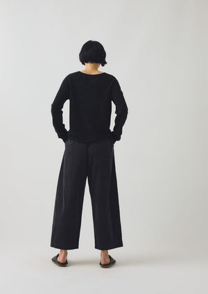 Wool Cashmere Neat Sweater | Night Sky