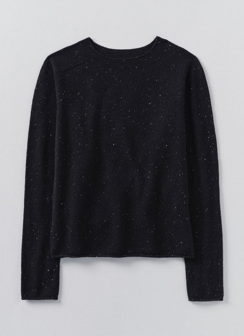 Wool Cashmere Neat Sweater | Night Sky