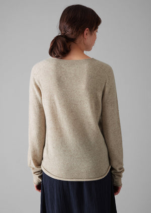 Wool Cashmere Neat Sweater | Speckled Oat