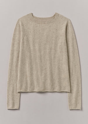 Wool Cashmere Neat Sweater | Speckled Oat