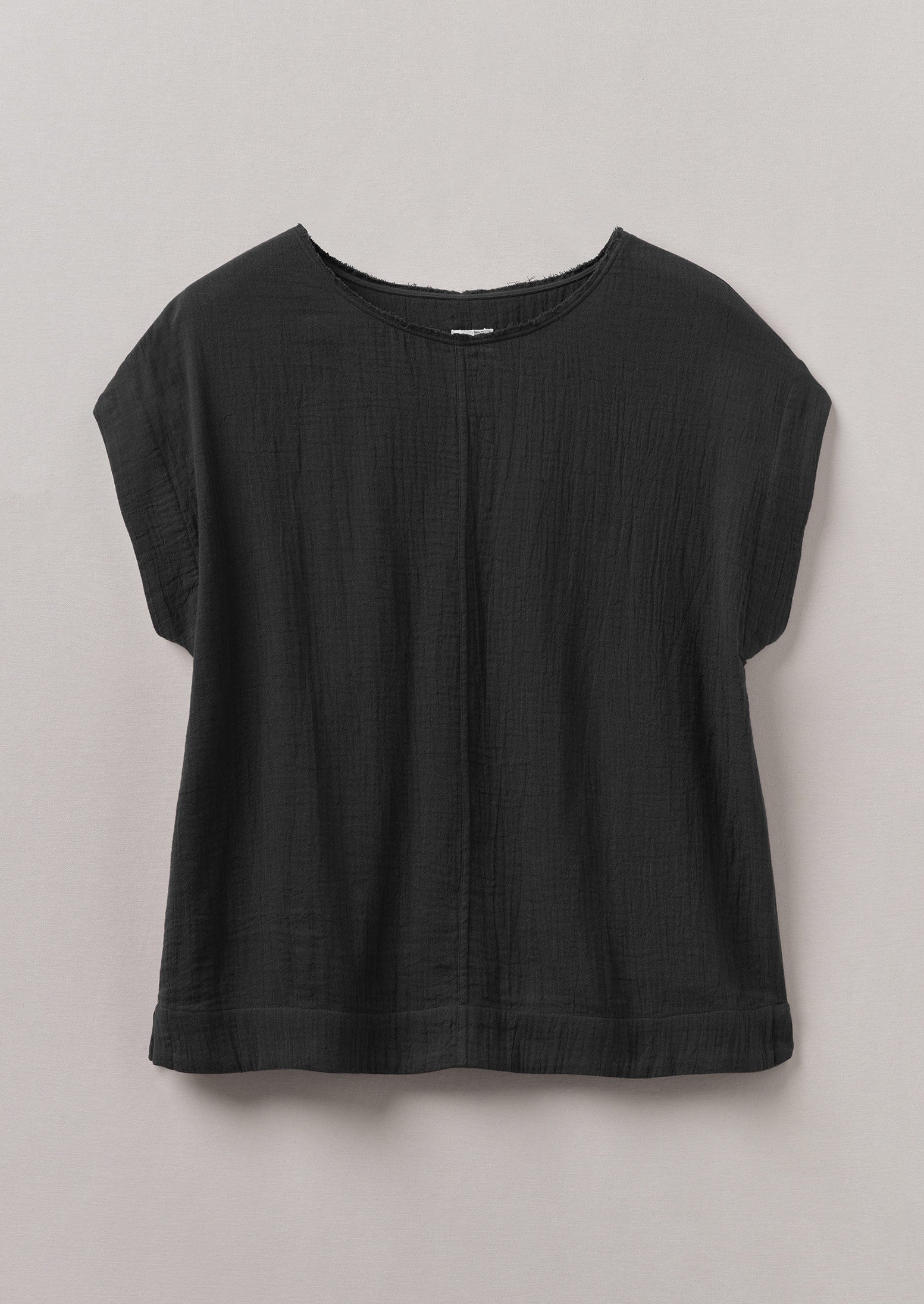 Crinkle Cotton Gauze Top | Black Pepper