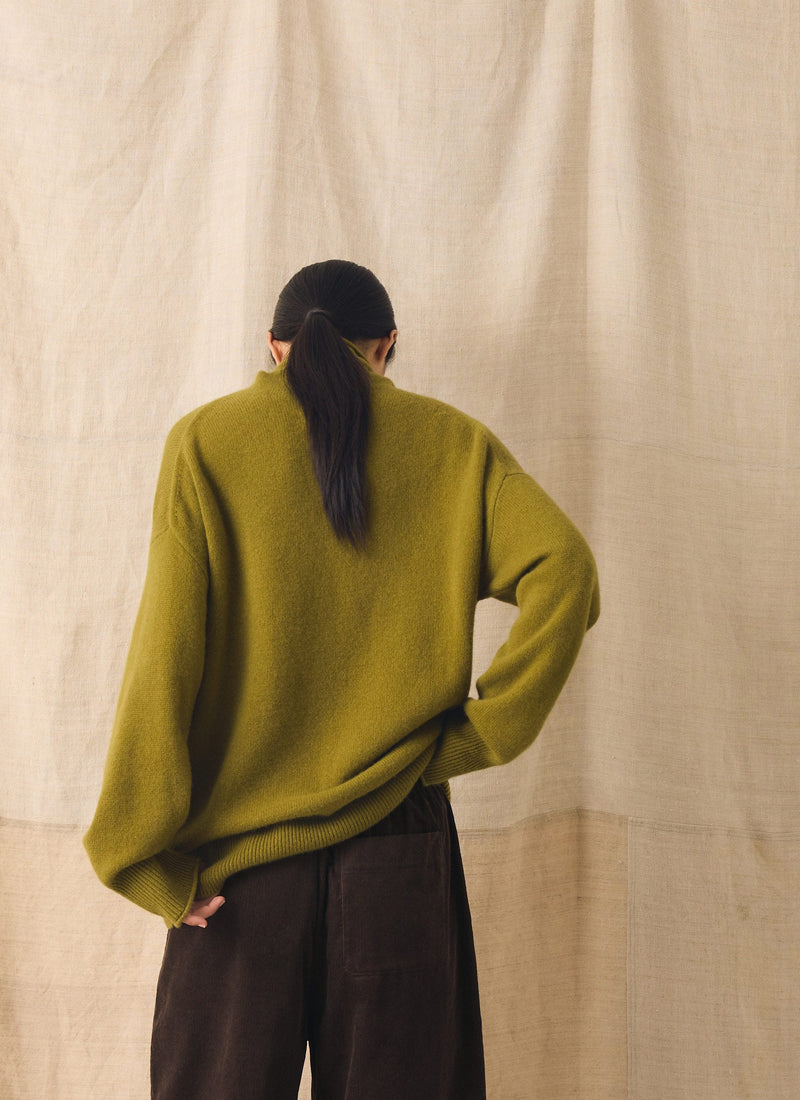 Roll Neck Wool Cashmere Sweater | Pear