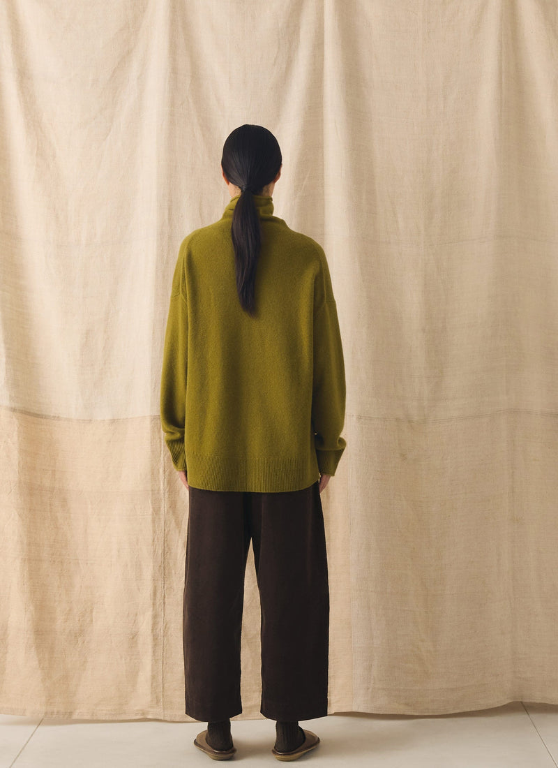 Roll Neck Wool Cashmere Sweater | Pear