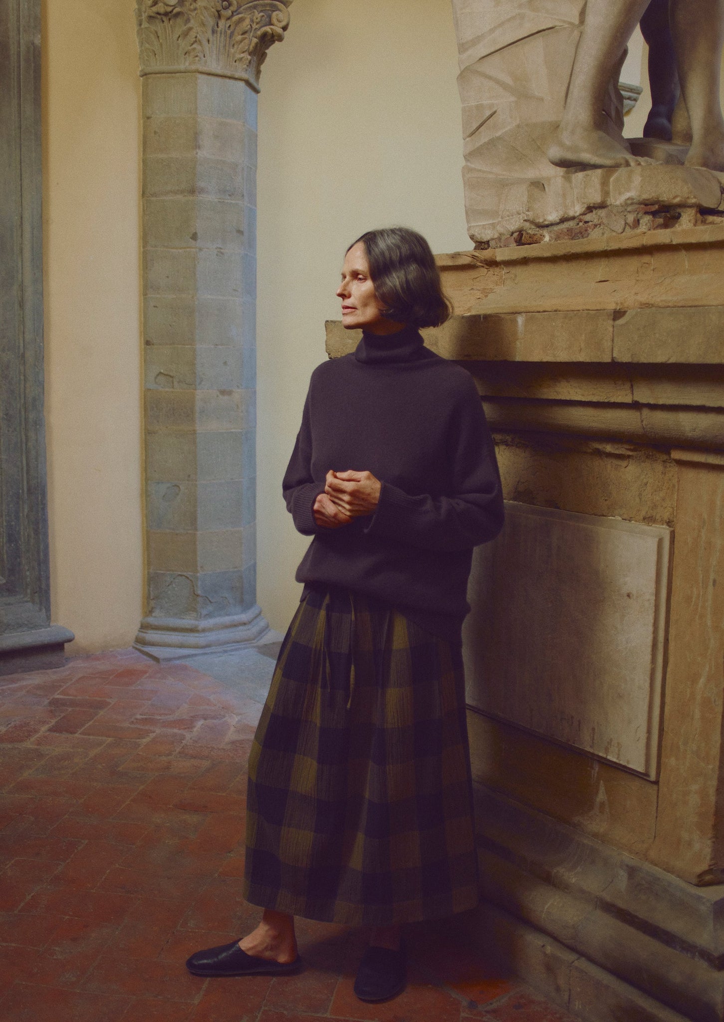 Roll Neck Wool Cashmere Sweater | Brown Umber