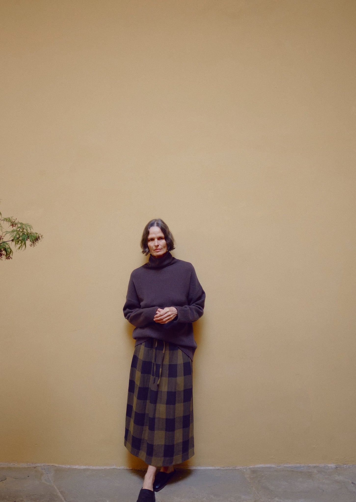 Roll Neck Wool Cashmere Sweater | Brown Umber