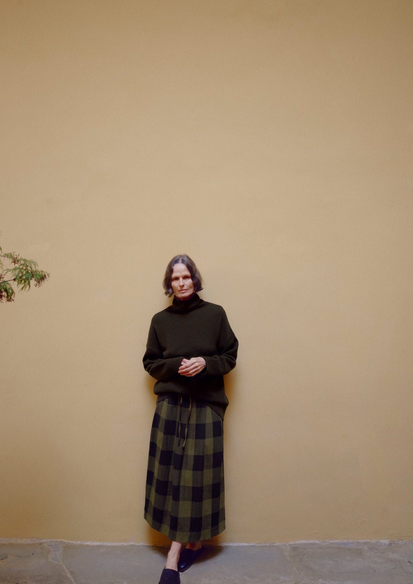 Roll Neck Wool Cashmere Sweater | Brown Umber