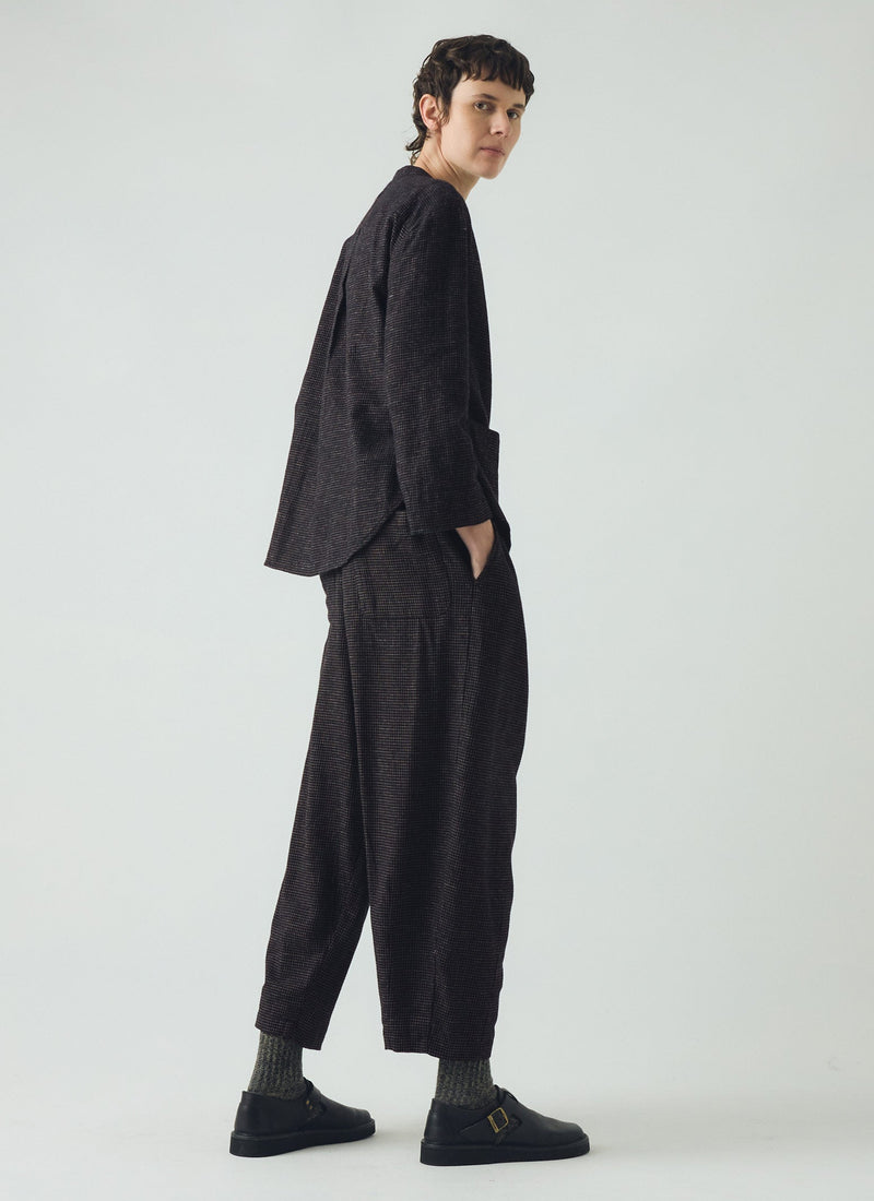 Cotton Cashmere Check Shirt | Black/Ecru