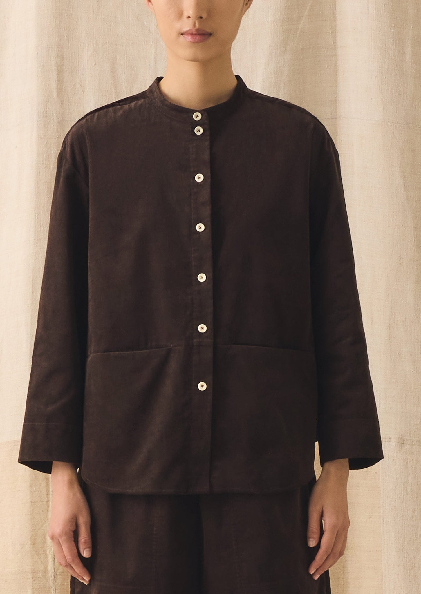 Organic Cotton Cord Shirt | Bitter Chocolate