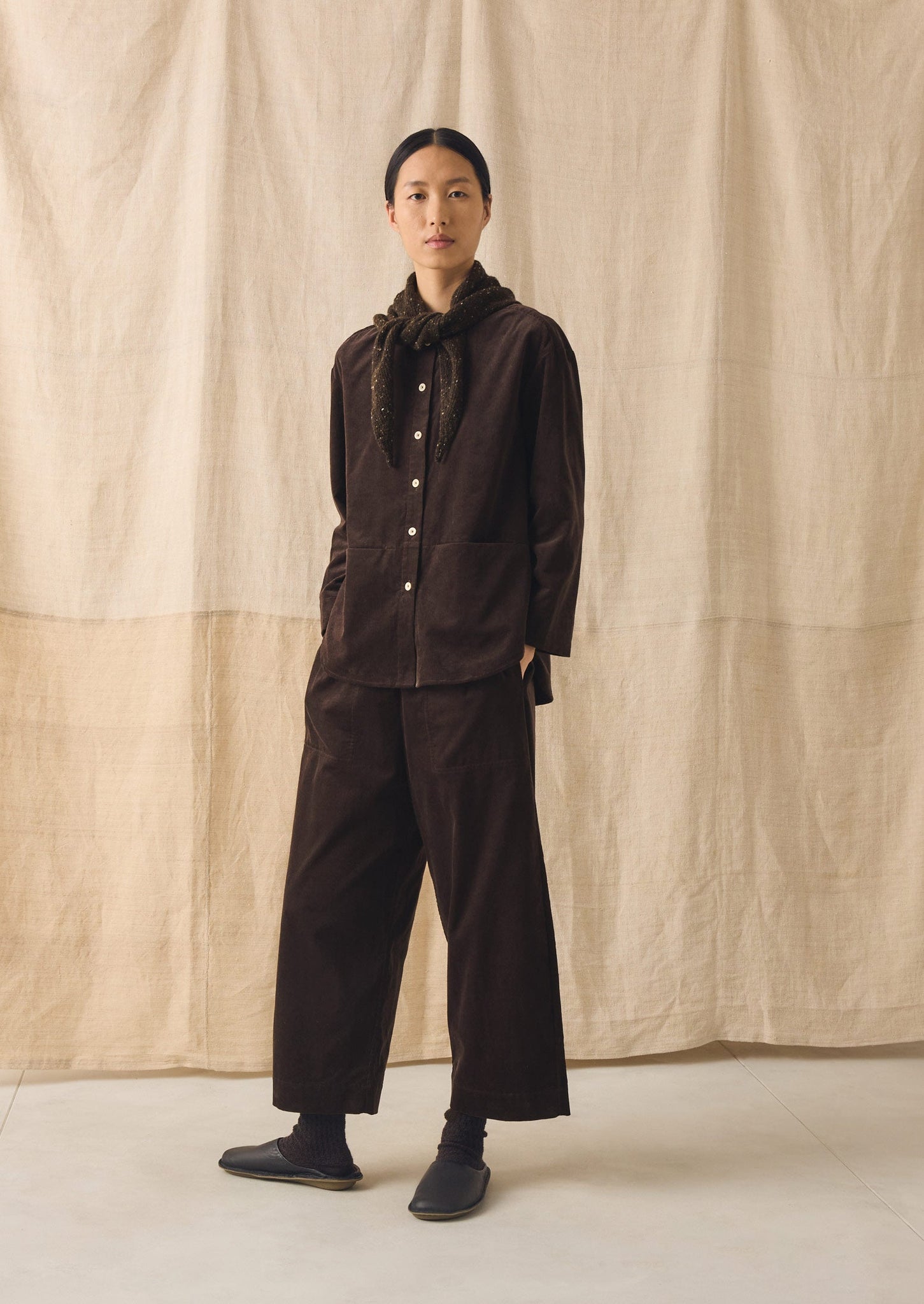 Organic Cotton Cord Shirt | Bitter Chocolate