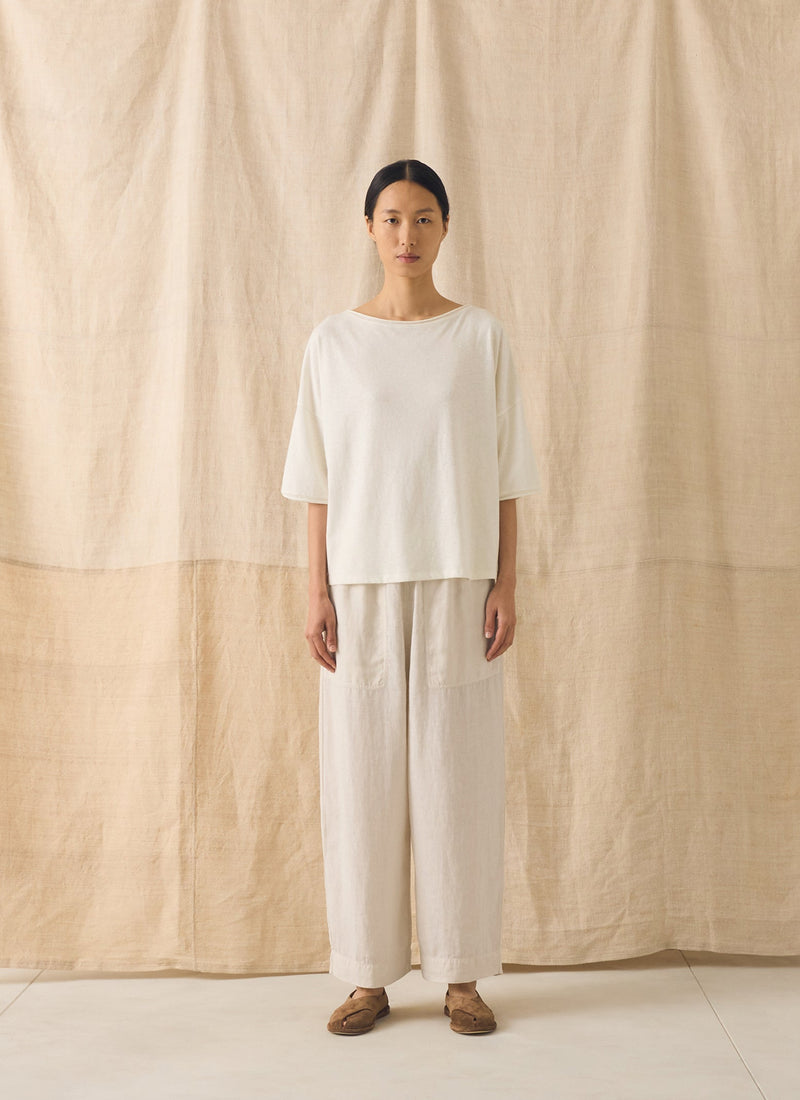 Cotton Hemp Jersey Tee | Chalk