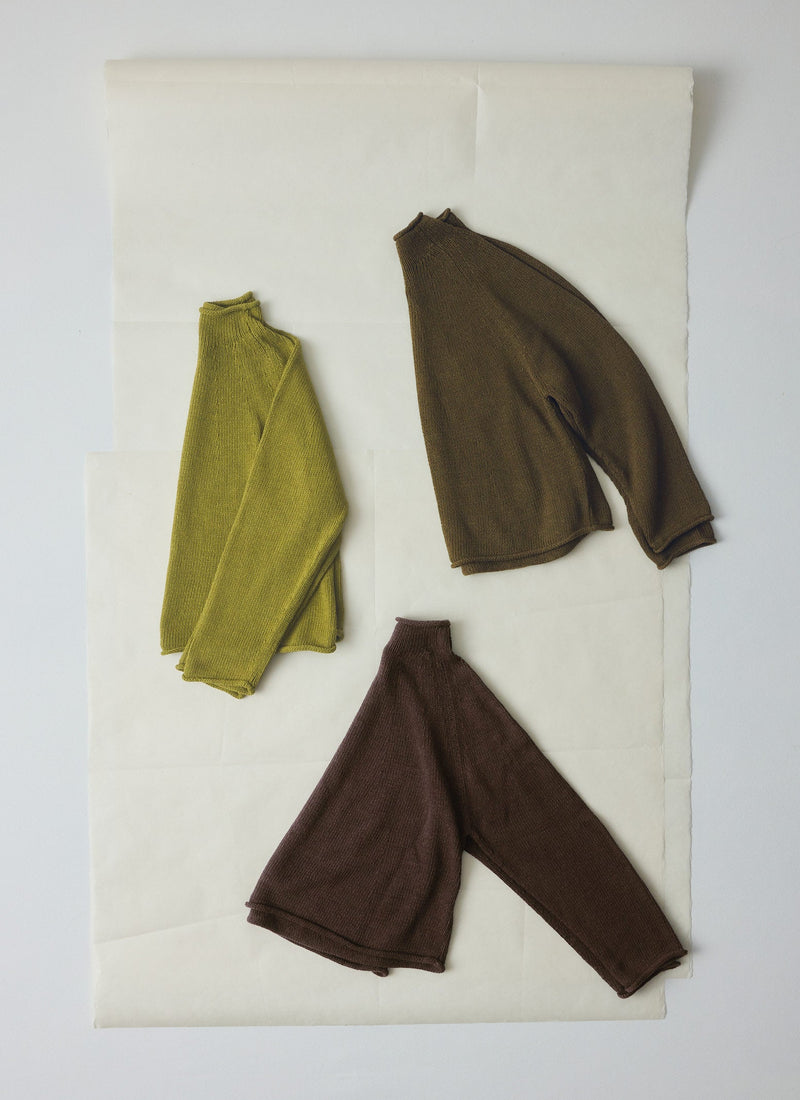 Organic Cotton Linen Easy Sweater | Olivine