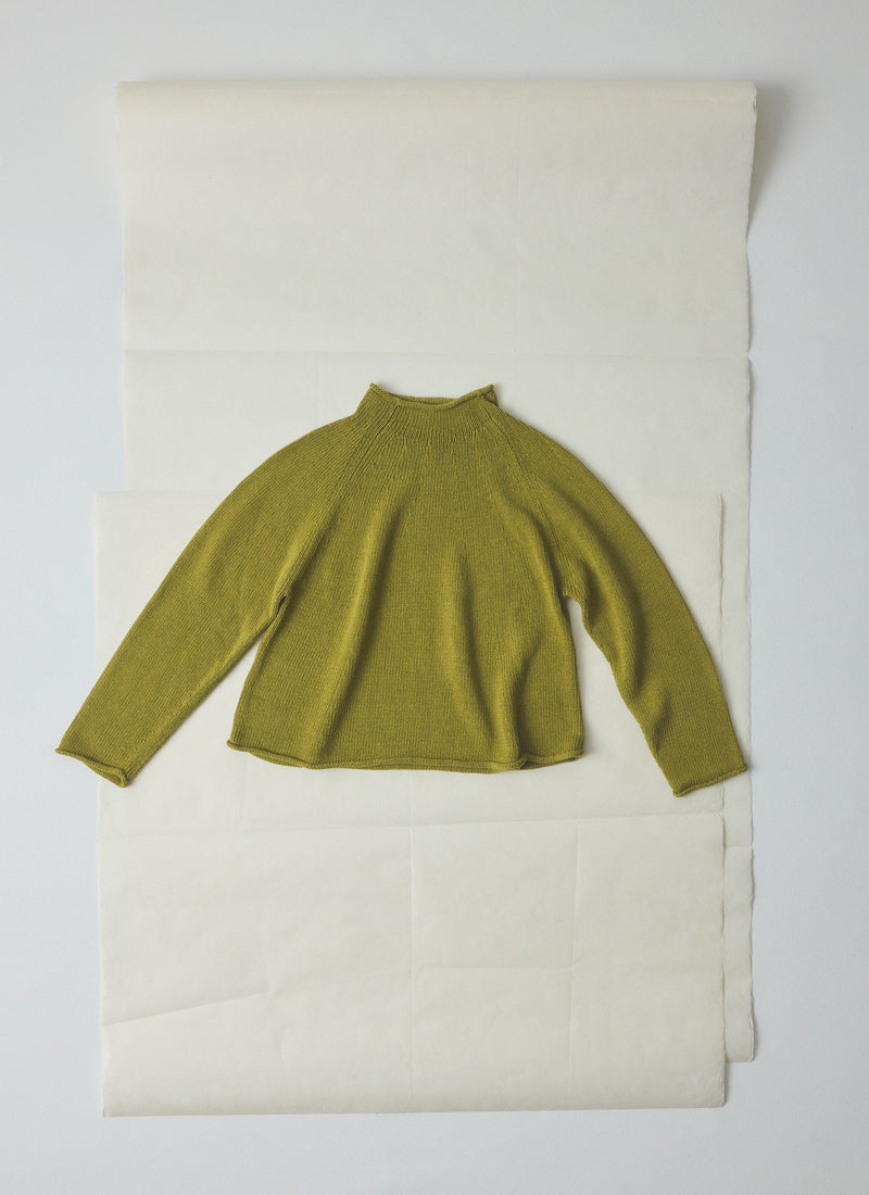 Organic Cotton Linen Easy Sweater | Olivine