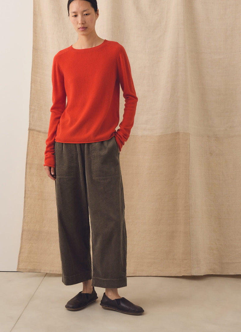 Wool Cashmere Neat Sweater | Persimmon