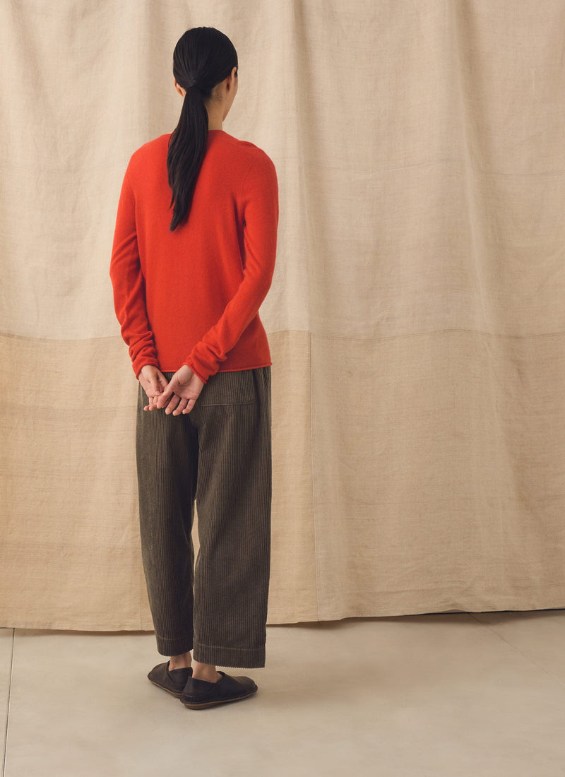 Wool Cashmere Neat Cardigan | Persimmon