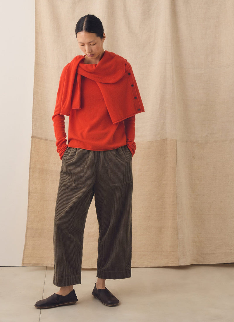 Wool Cashmere Neat Cardigan | Persimmon