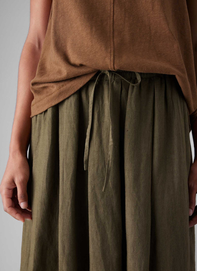 Garment Dyed Linen Skirt | Pear