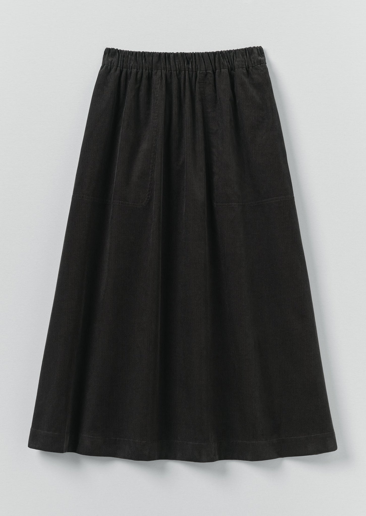 Organic Cord Pull On Skirt | Charcoal