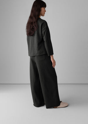 Loopback Jersey Wide Leg Trousers | Charcoal