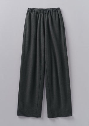 Loopback Jersey Wide Leg Trousers | Charcoal