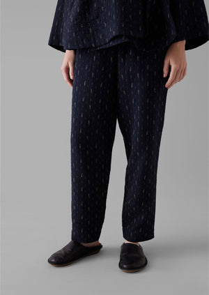 Dobby Stitch Cotton Lounge Trousers | Indigo Blue