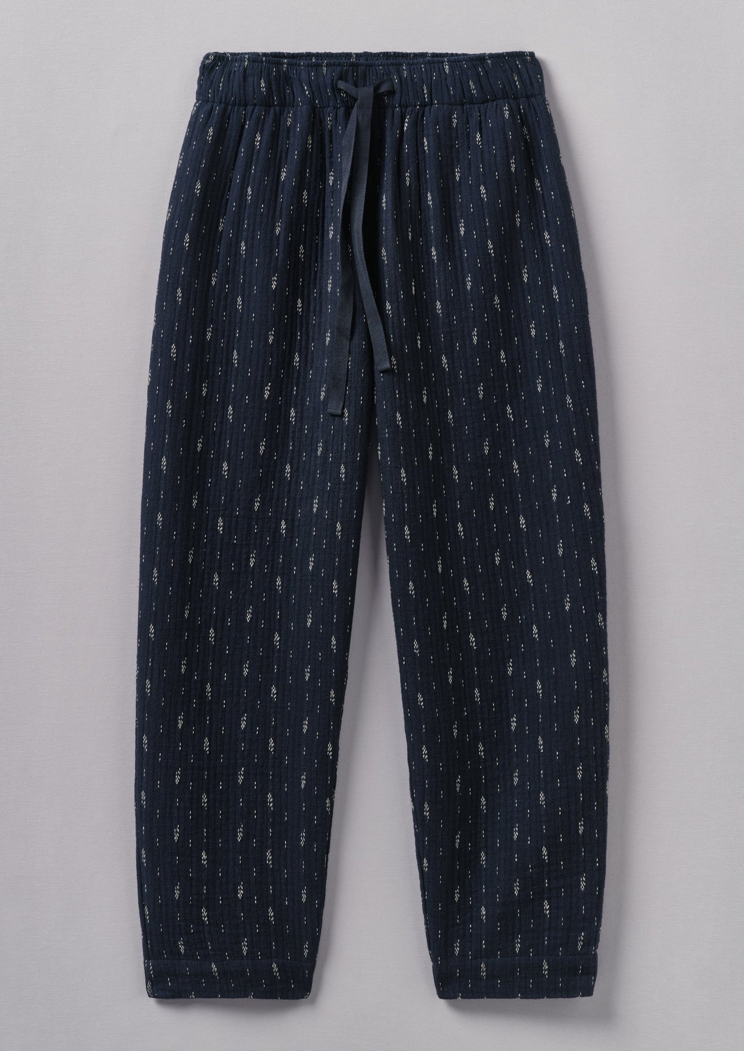 Dobby Stitch Cotton Lounge Trousers | Indigo Blue