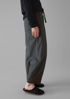 Minako Graph Check Cotton Cashmere Trousers | Slate