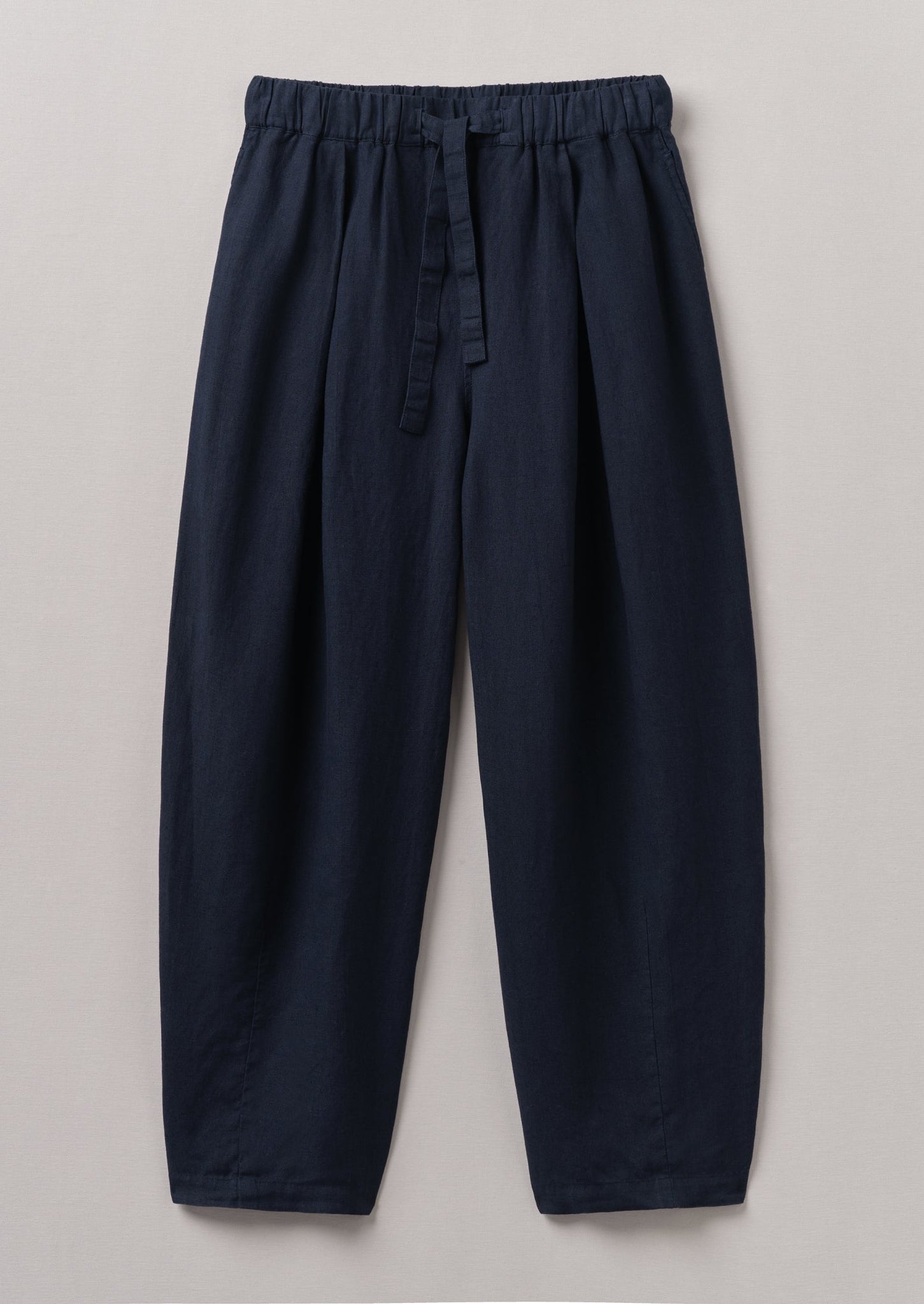 Minako Garment Dyed Linen Trousers | Midnight