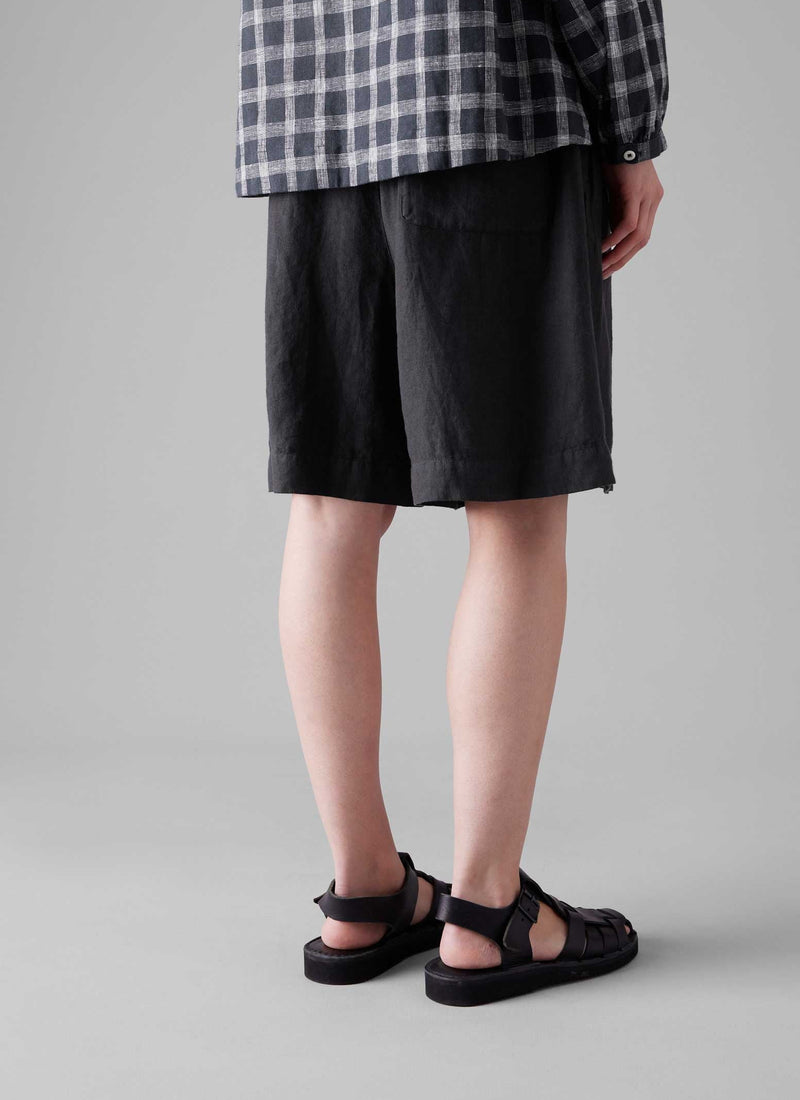 Garment Dyed Drawstring Shorts | Black Pepper