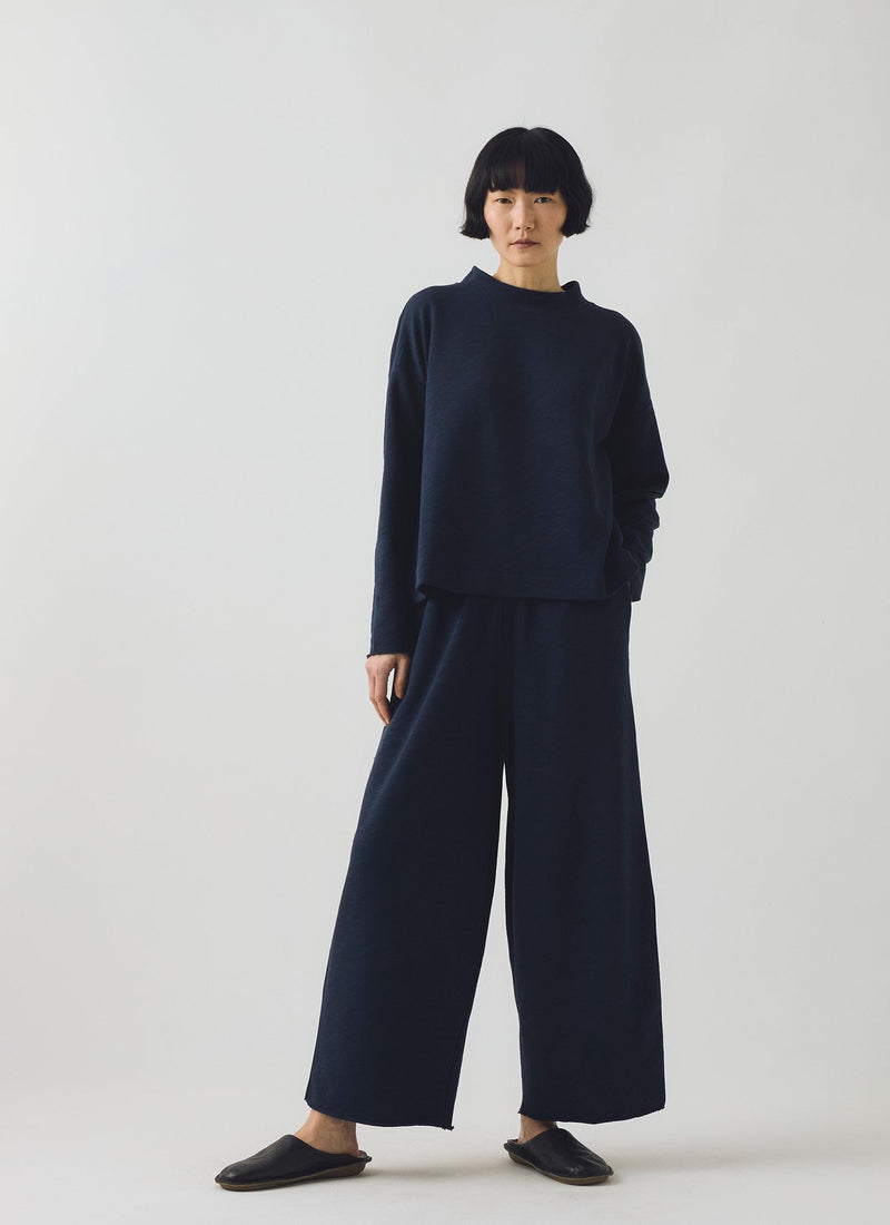 Full Length Loopback Jersey Trousers | Midnight