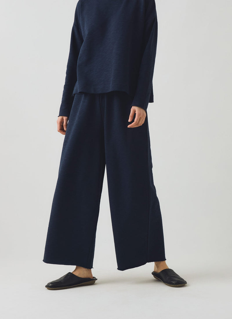 Full Length Loopback Jersey Trousers | Midnight
