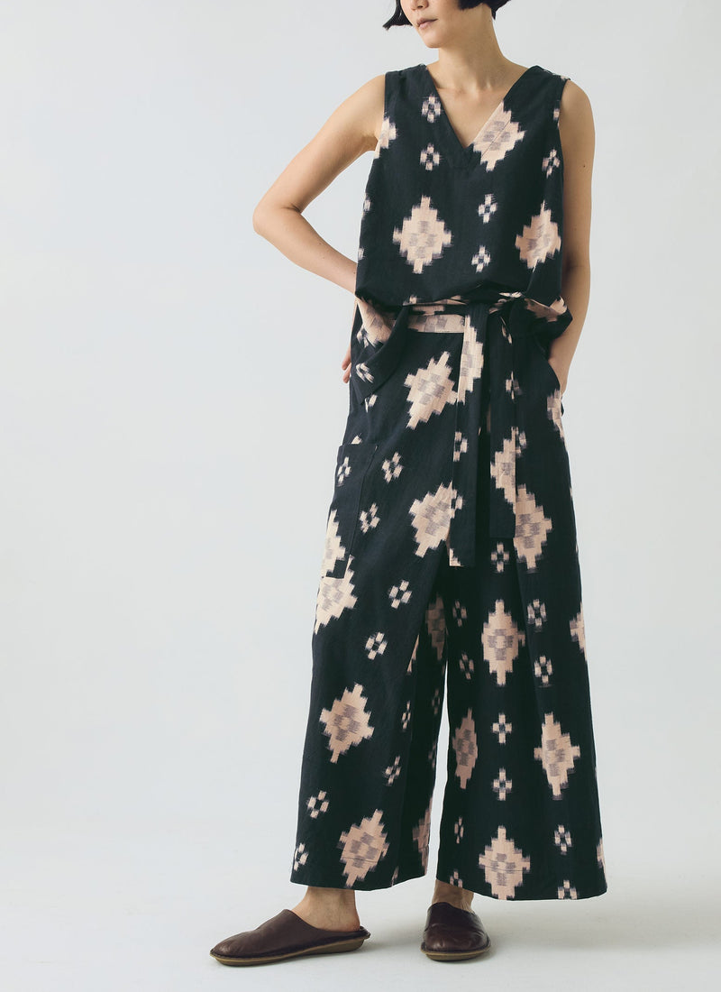Fugue Ikat Wrap Trousers | Midnight/Sand