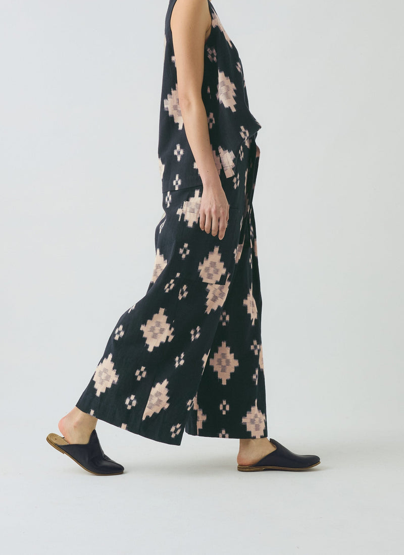 Fugue Ikat Wrap Trousers | Midnight/Sand