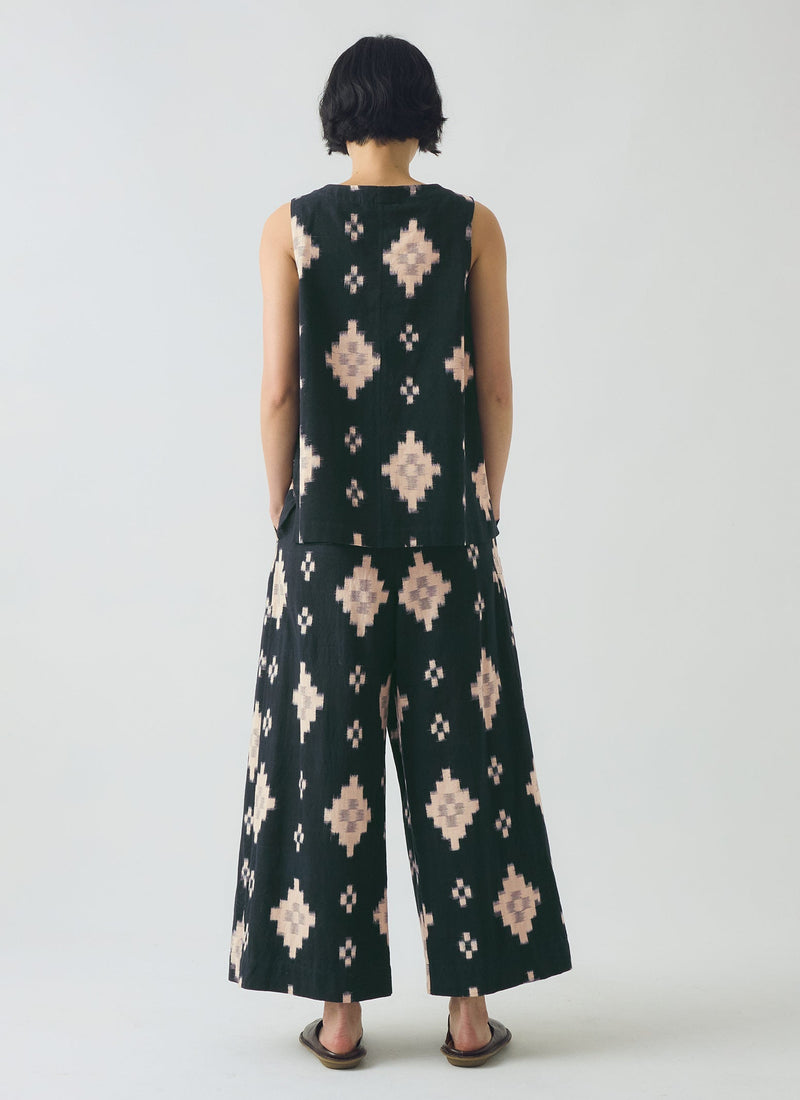 Fugue Ikat Wrap Trousers | Midnight/Sand