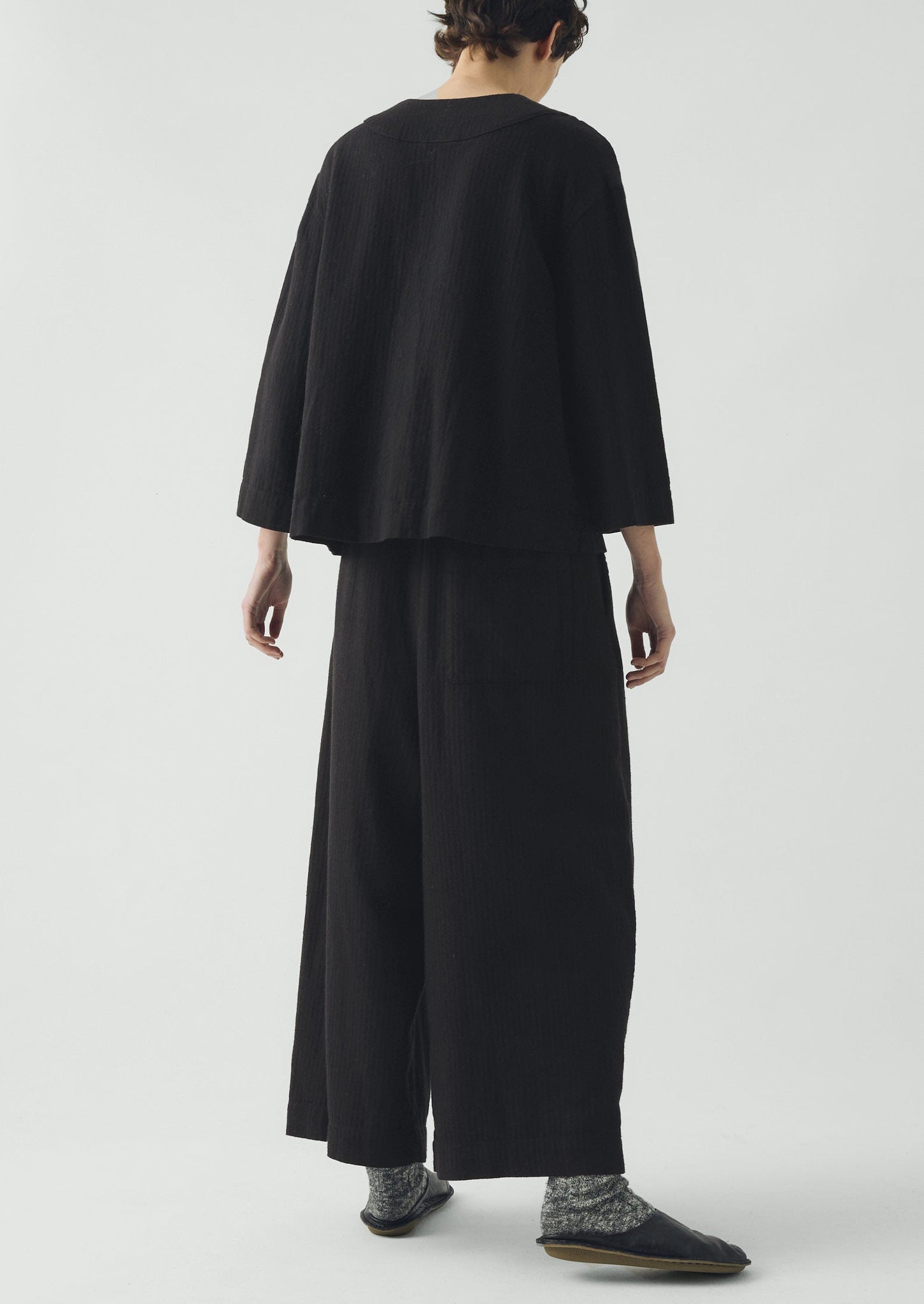 Brushed Linen Cotton Trousers | Slate