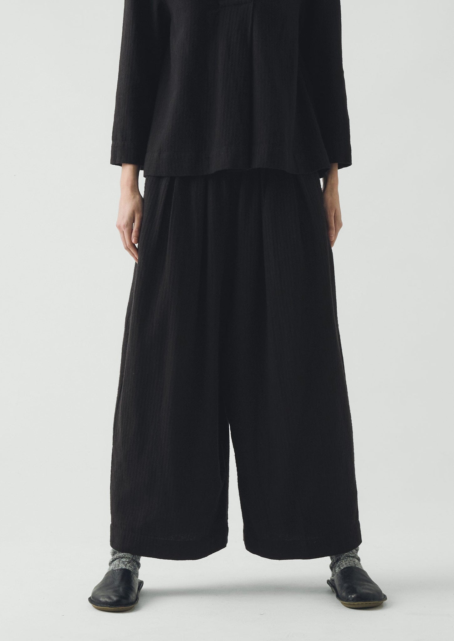 Brushed Linen Cotton Trousers | Slate