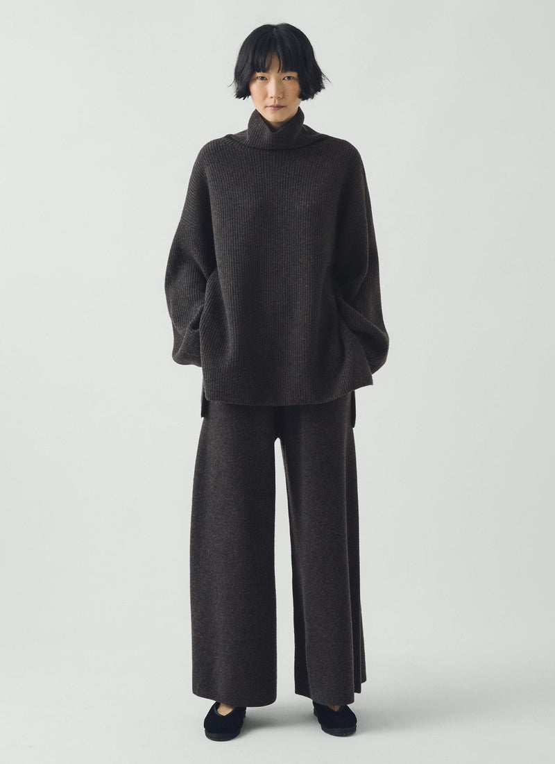 Wool Cashmere Knitted Trousers | Charcoal