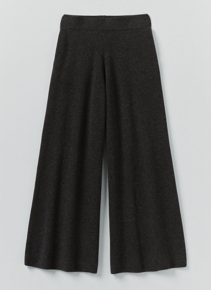 Wool Cashmere Knitted Trousers | Charcoal