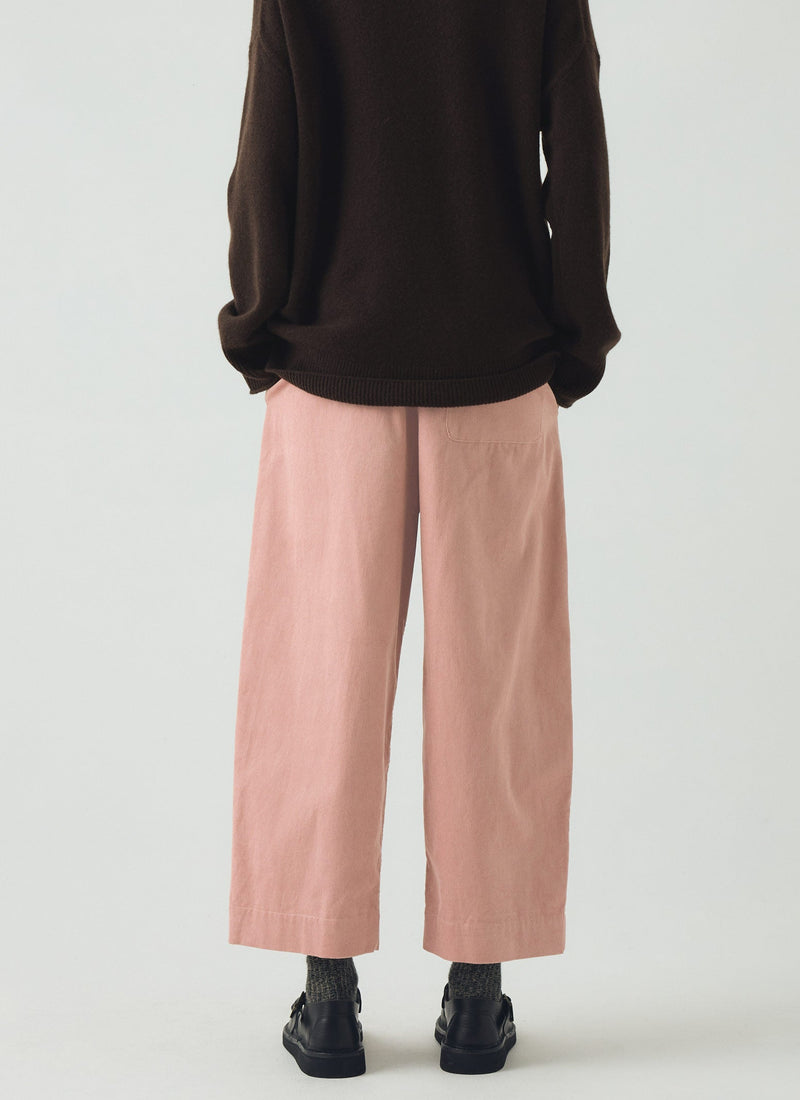 Cord Barrel Leg Trousers | Pink Clay