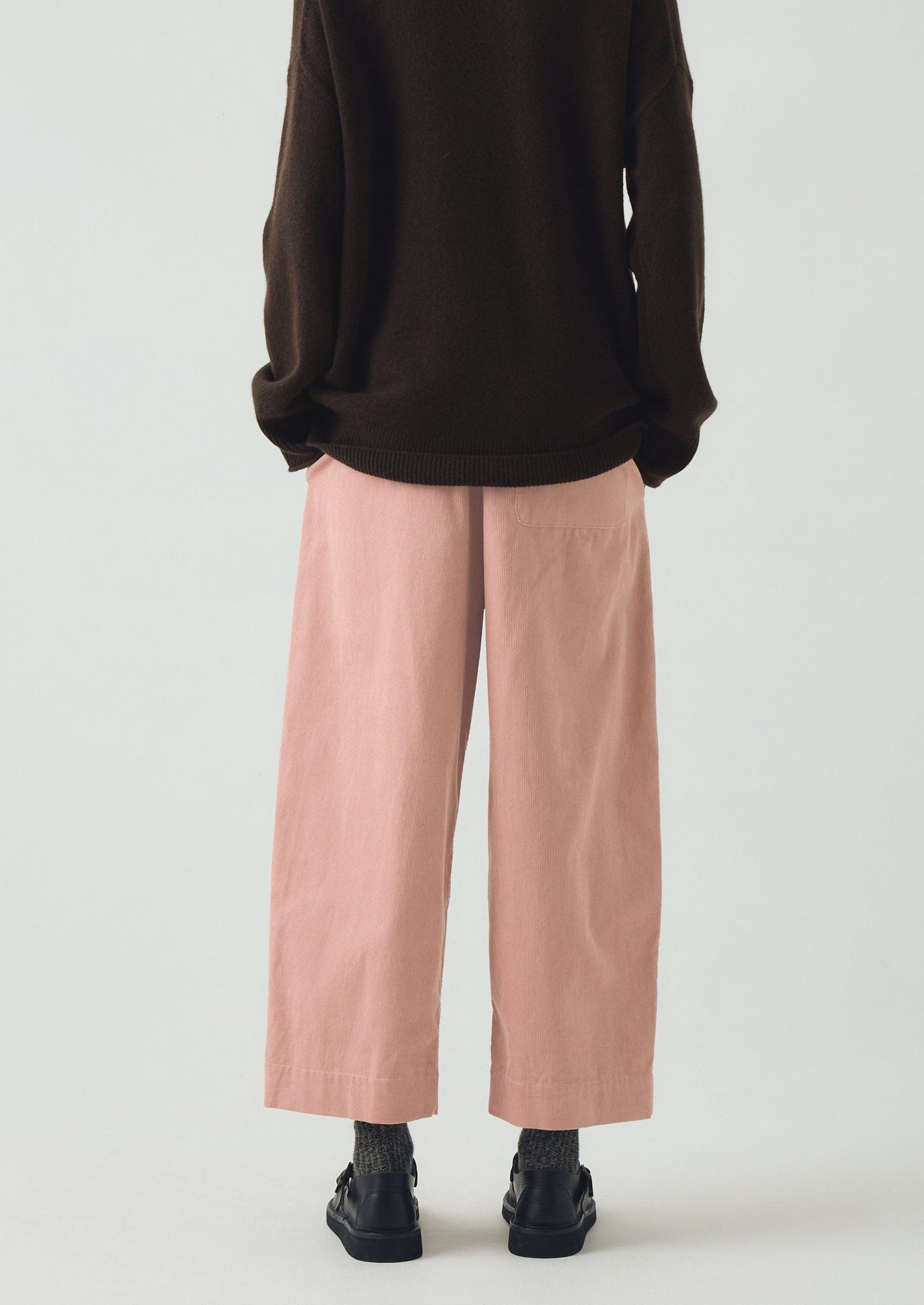 Organic Cord Barrel Leg Trousers | Pink Clay
