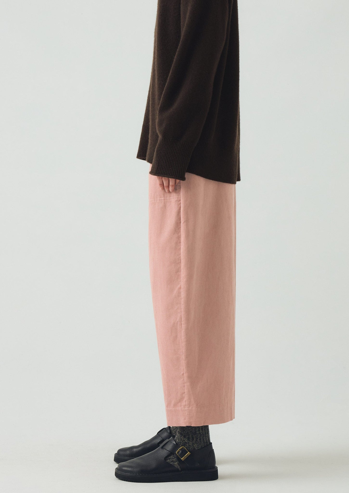 Organic Cord Barrel Leg Trousers | Pink Clay