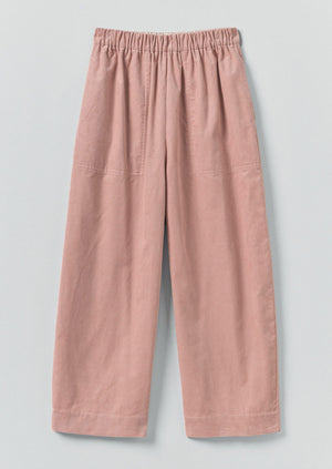 Organic Cord Barrel Leg Trousers | Pink Clay