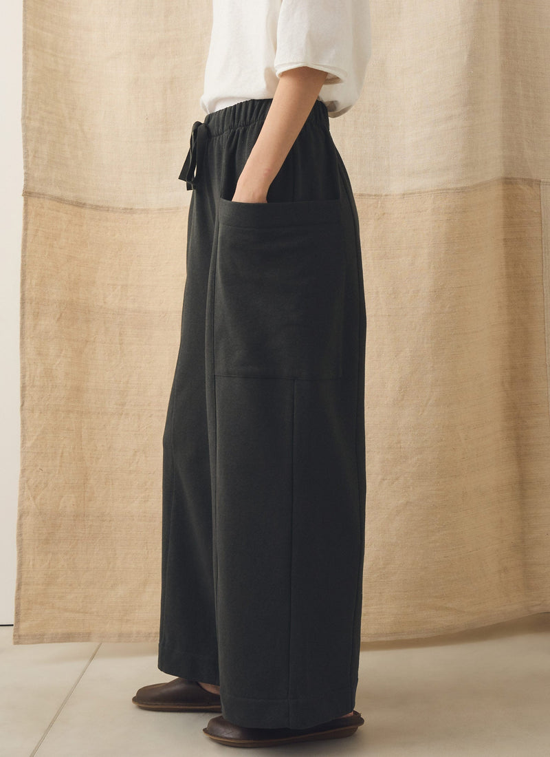 Cotton Hemp Loopback Jersey Trousers | Dark Charcoal