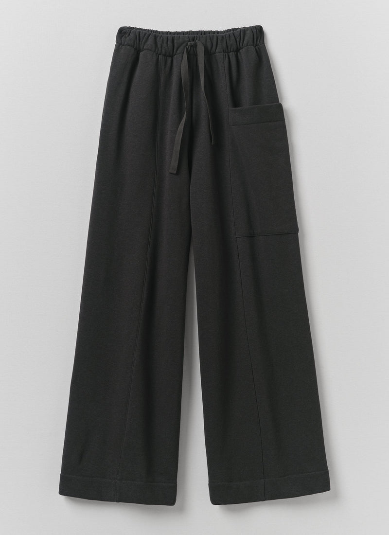 Cotton Hemp Loopback Jersey Trousers | Dark Charcoal