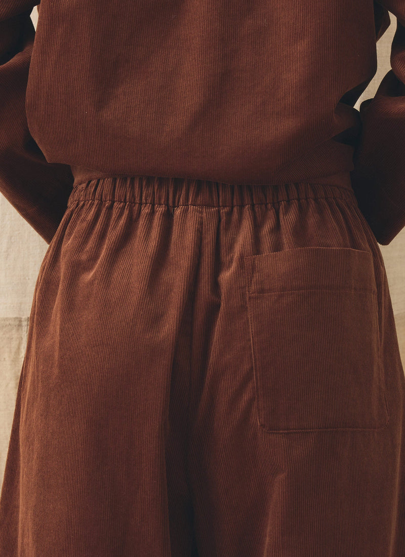 Barrel Leg Cord Trousers | Brick Red