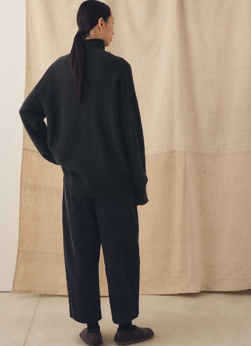 Barrel Leg Cord Trousers | Midnight
